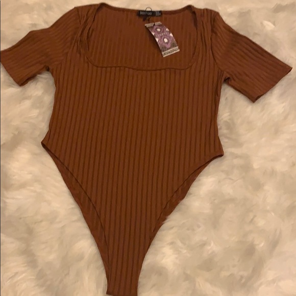 Square Neck Ribbed Bodysuit - Picture 2 of 2
